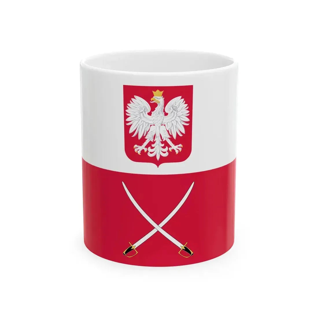 Flag of the Commander-in-Chief of the Polish Land Forces (Poland) White Coffee Mug 11oz - Go Mug Yourself