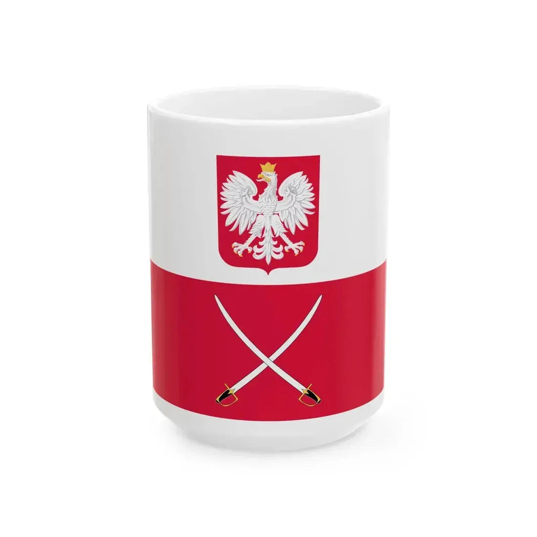 Flag of the Commander-in-Chief of the Polish Land Forces (Poland) White Coffee Mug 15oz - Go Mug Yourself