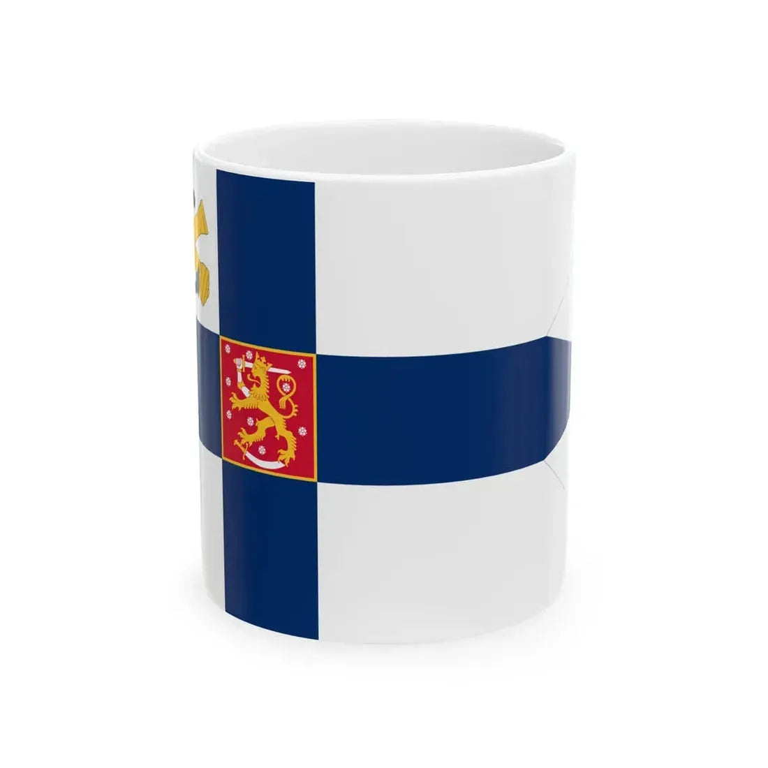 Flag of the Commander of the Finnish Navy (Finland) White Coffee Mug 11oz - Go Mug Yourself