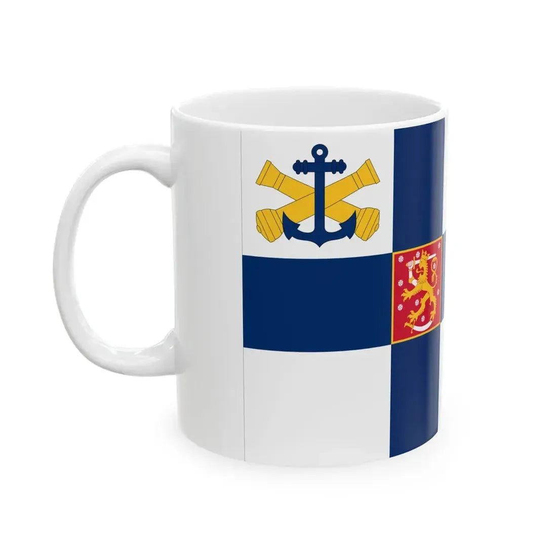 Flag of the Commander of the Finnish Navy (Finland) White Coffee Mug - Go Mug Yourself