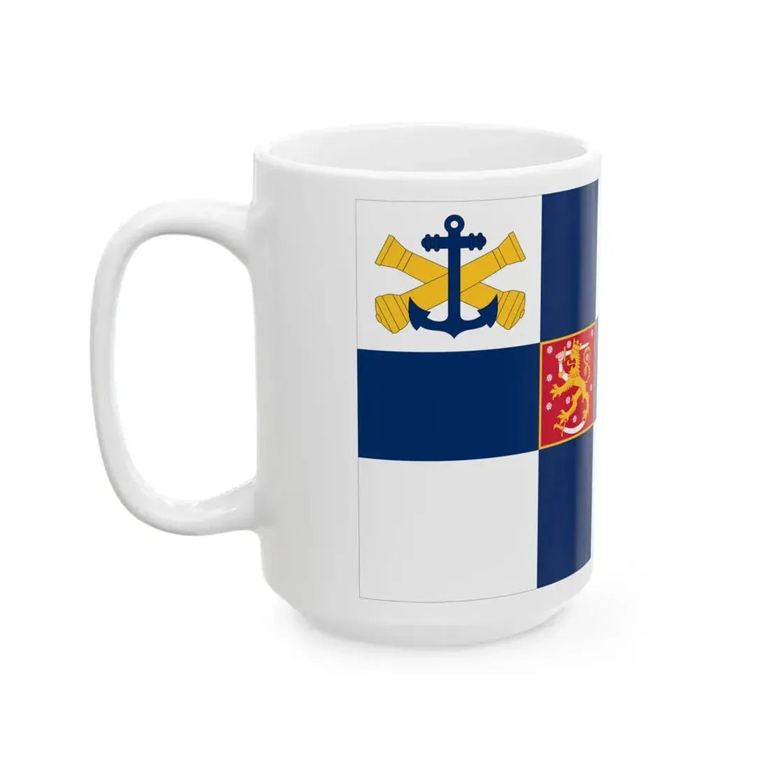 Flag of the Commander of the Finnish Navy (Finland) White Coffee Mug - Go Mug Yourself