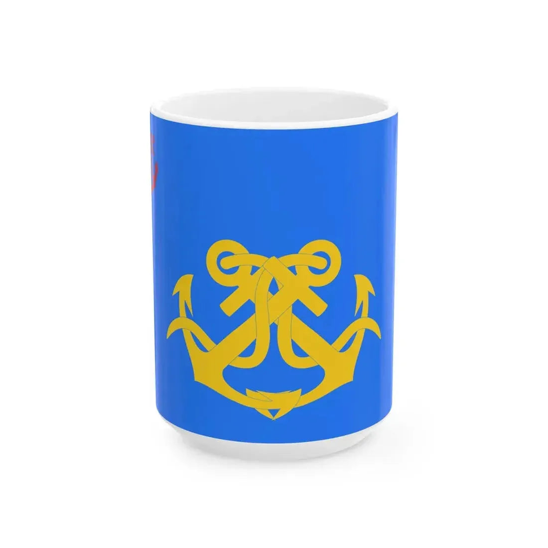 Flag of the Commander of the Naval Forces of Algeria to 2004 (Algeria) White Coffee Mug 15oz - Go Mug Yourself