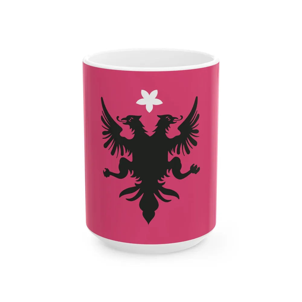 Flag of the Committee for the National Defence of Kosovo 1918 (Albania) White Coffee Mug 15oz - Go Mug Yourself