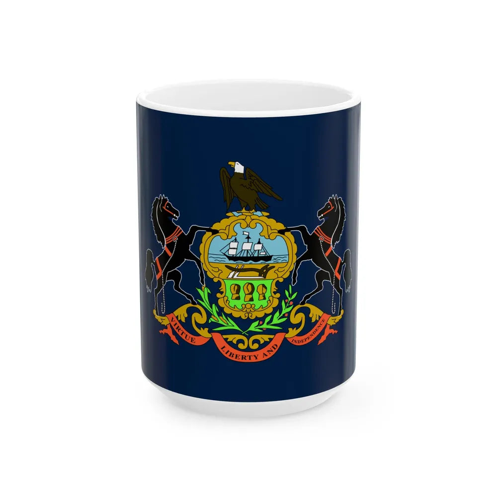 Flag of the Commonwealth of Pennsylvania (United States) White Coffee Mug 15oz - Go Mug Yourself