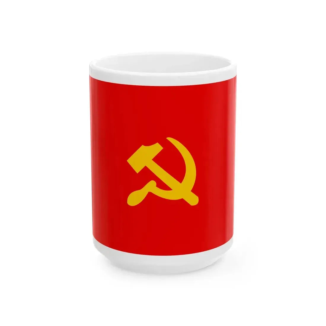 Flag of the Communist Party of Greece 1940s (Greece) White Coffee Mug 15oz - Go Mug Yourself
