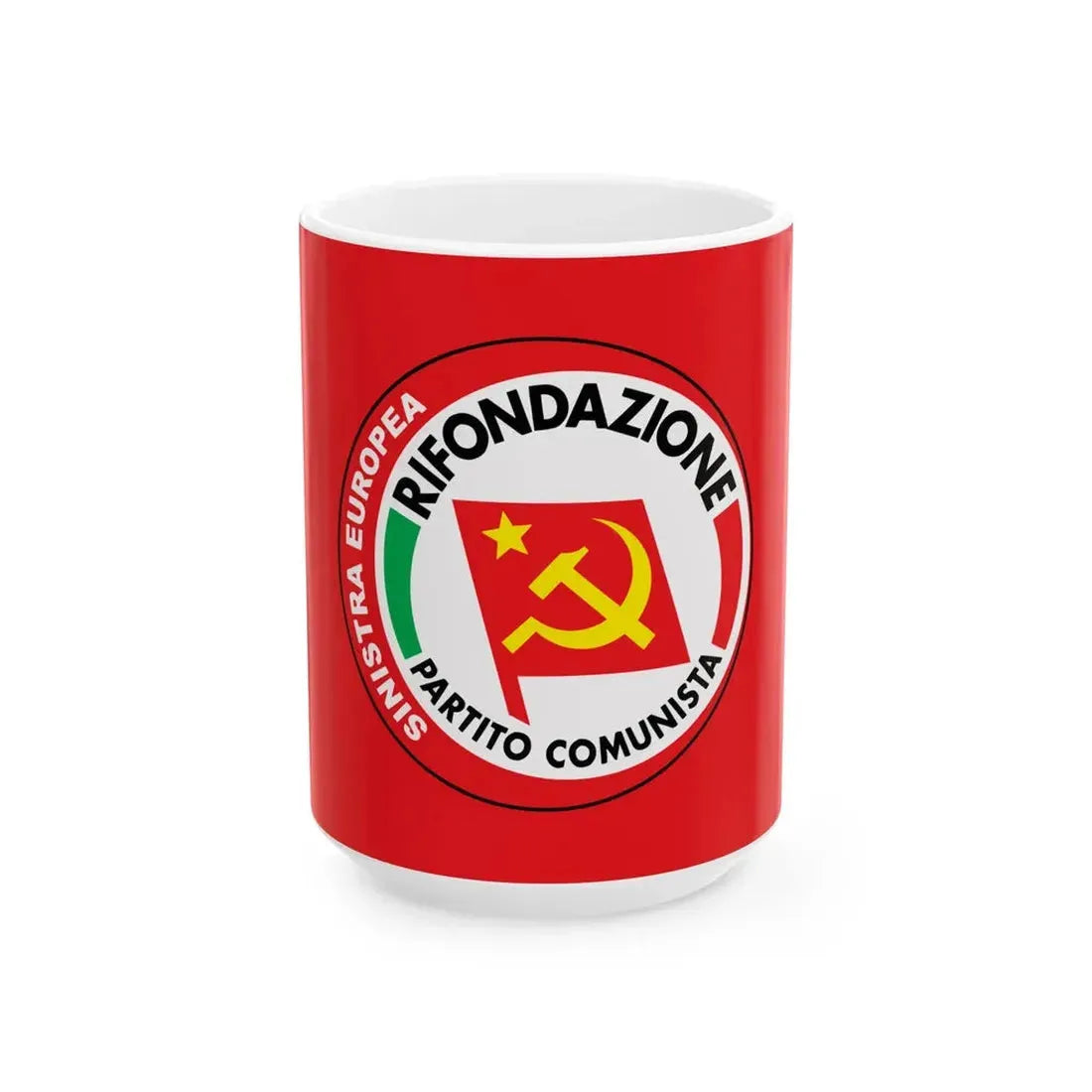 Flag of the Communist Refoundation Party (Italy) White Coffee Mug 15oz - Go Mug Yourself
