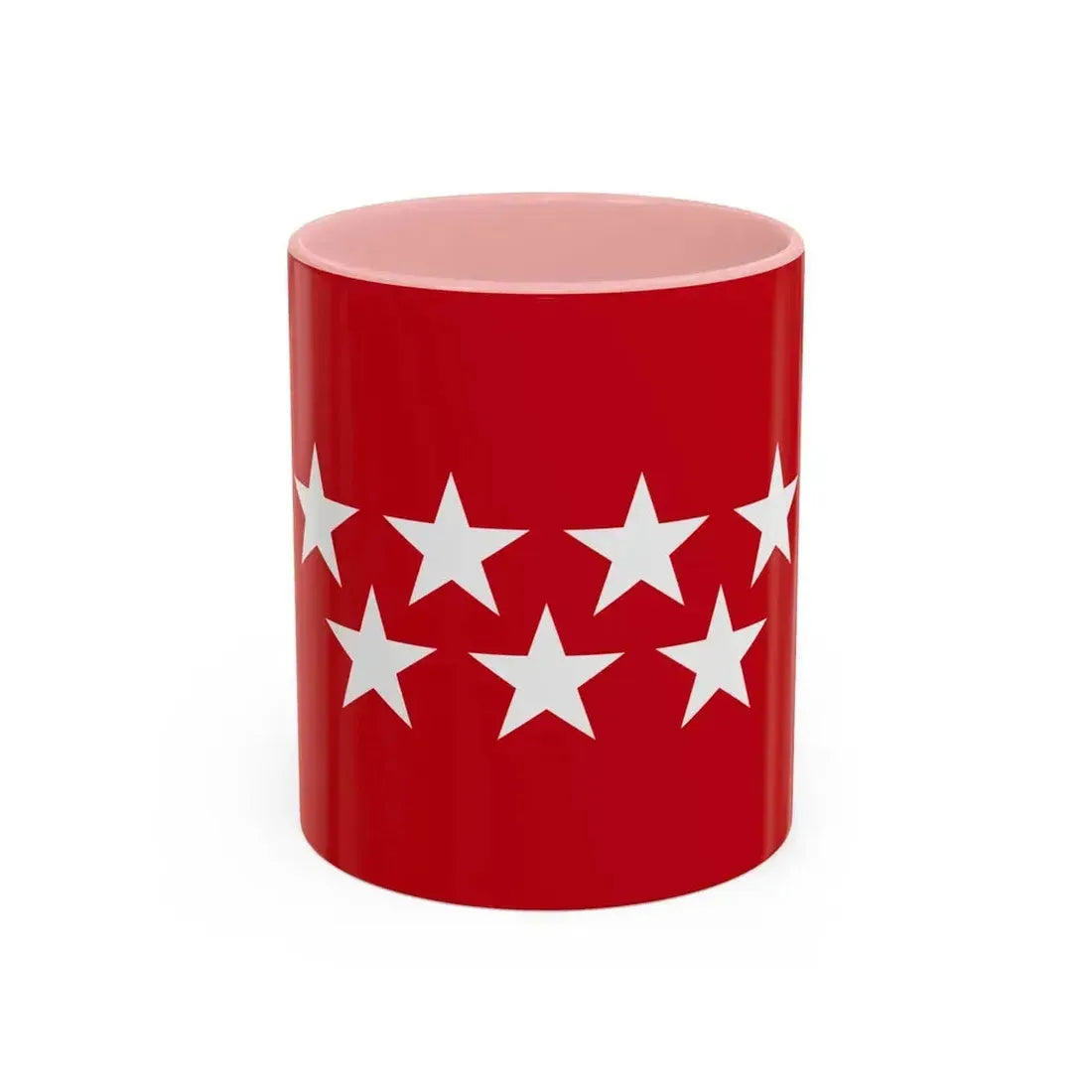Flag of the Community of Madrid Spain - Accent Coffee Mug 11oz Pink - Go Mug Yourself