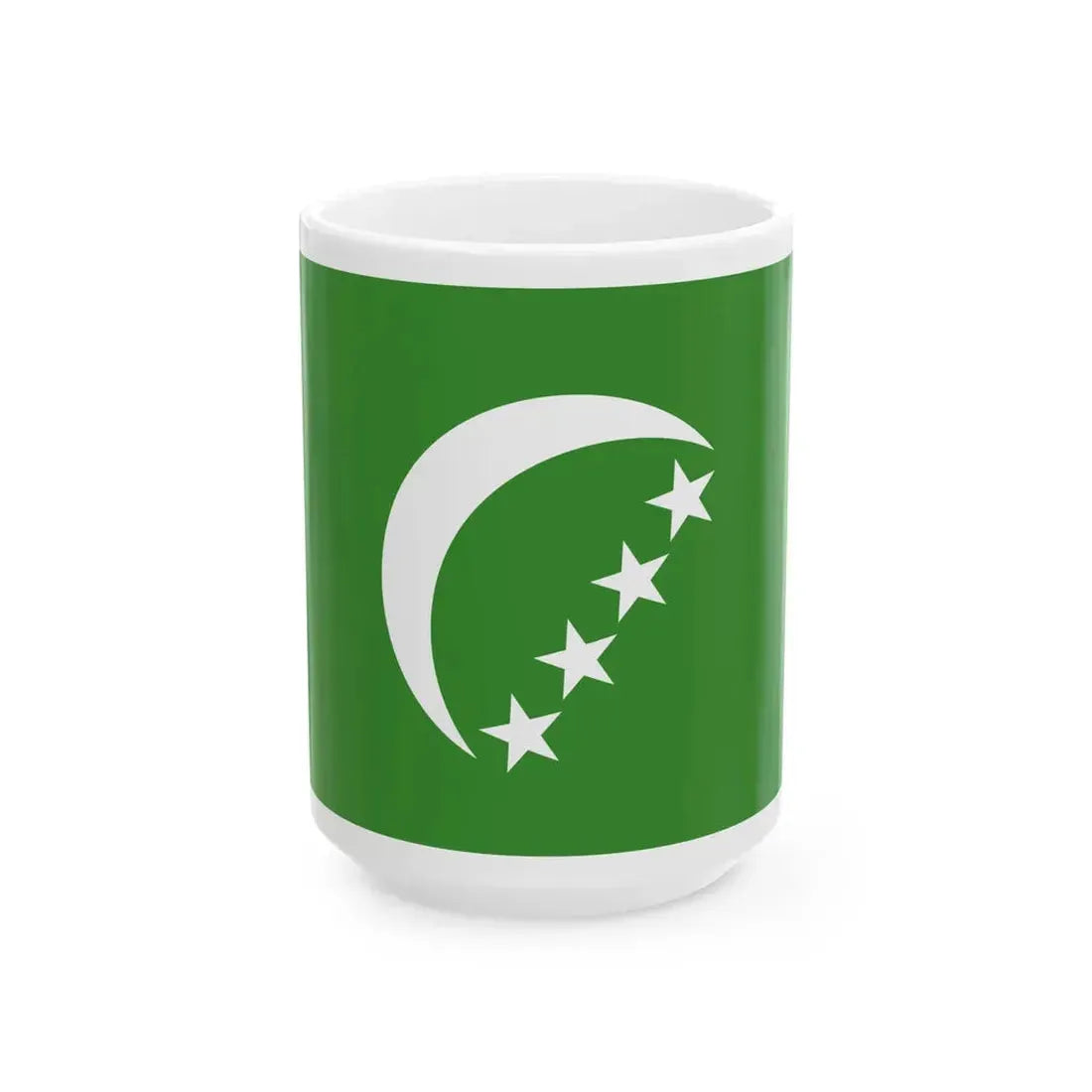 Flag of the Comoros 1978-1992 3-2 (Comoros) White Coffee Mug 15oz - Go Mug Yourself
