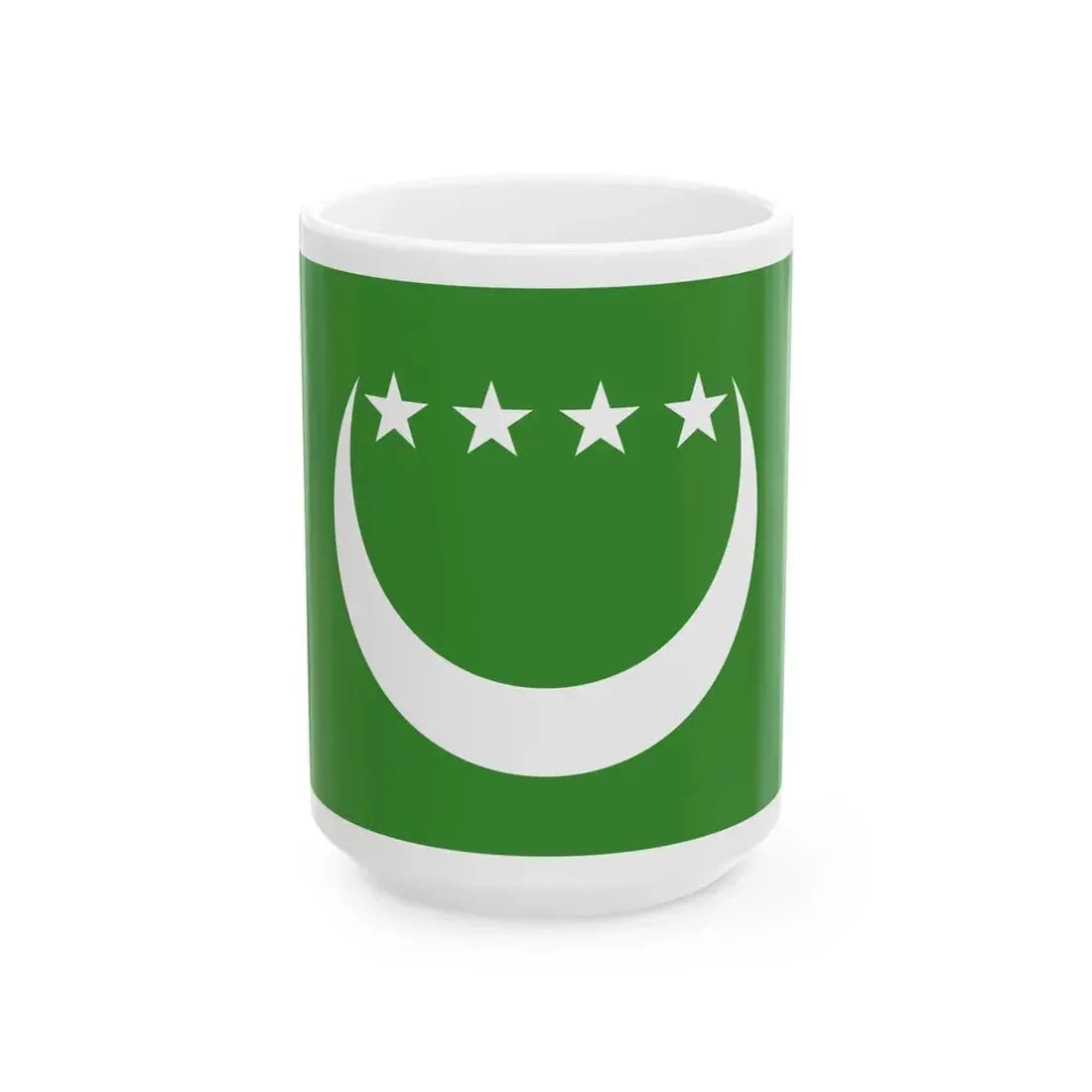 Flag of the Comoros 1992-1996 3-2 (Comoros) White Coffee Mug 15oz - Go Mug Yourself