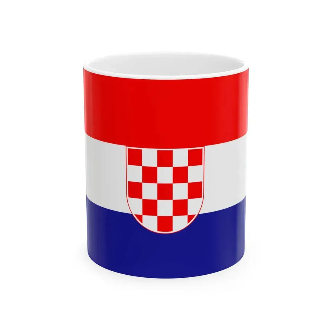 Flag of the Croat minority in Serbia and Montenegro (Croatia) White Coffee Mug 11oz - Go Mug Yourself