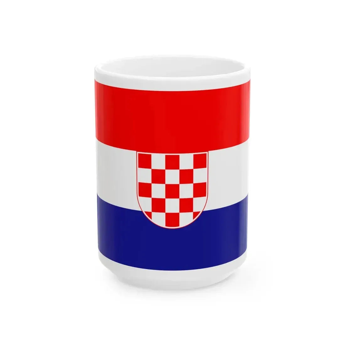 Flag of the Croat minority in Serbia and Montenegro (Croatia) White Coffee Mug 15oz - Go Mug Yourself
