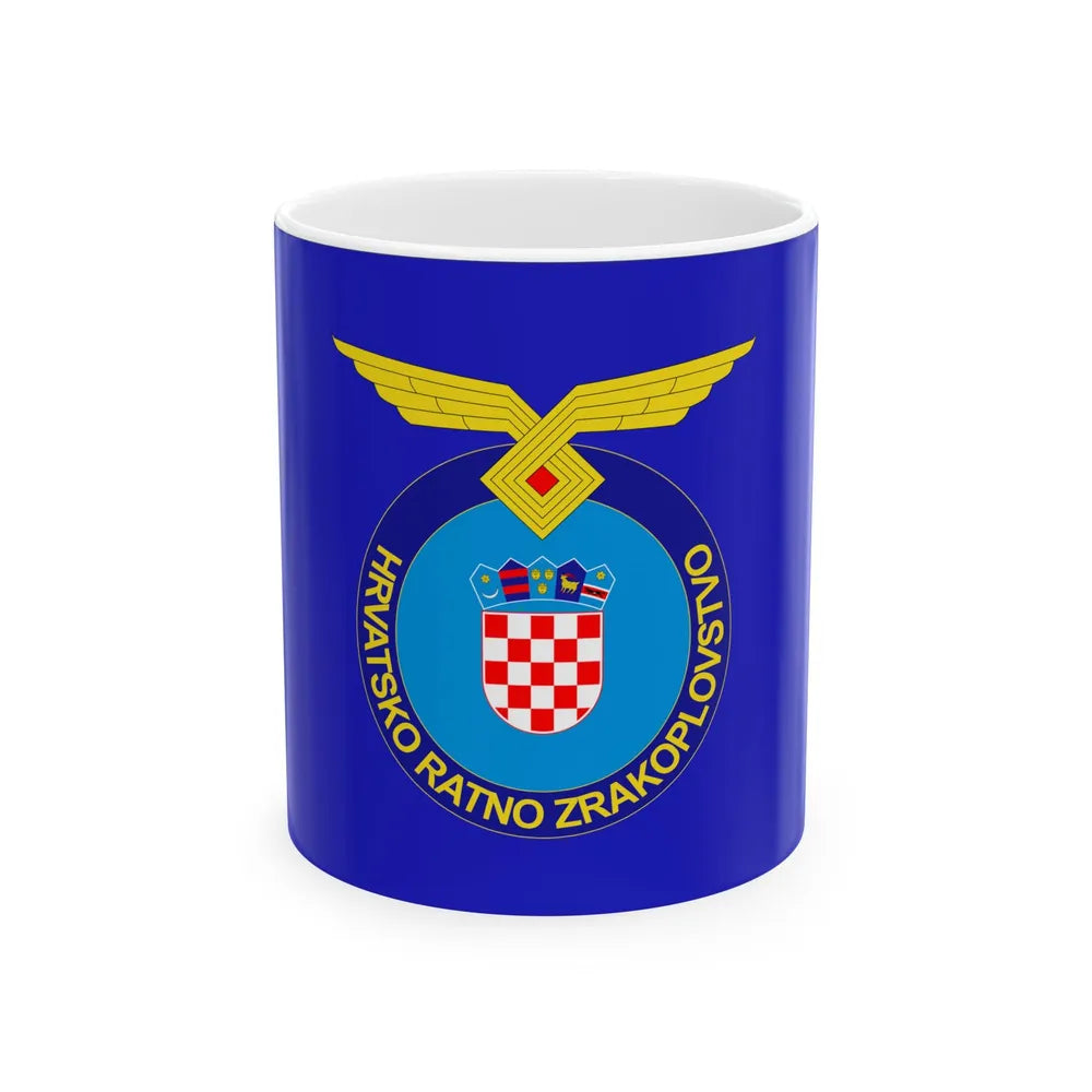 Flag of the Croatian Air Force (Croatia) White Coffee Mug 11oz - Go Mug Yourself