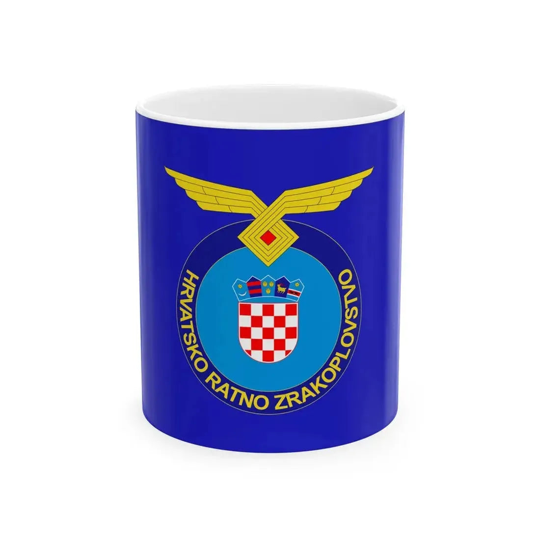 Flag of the Croatian Air Force (Croatia) White Coffee Mug 11oz - Go Mug Yourself