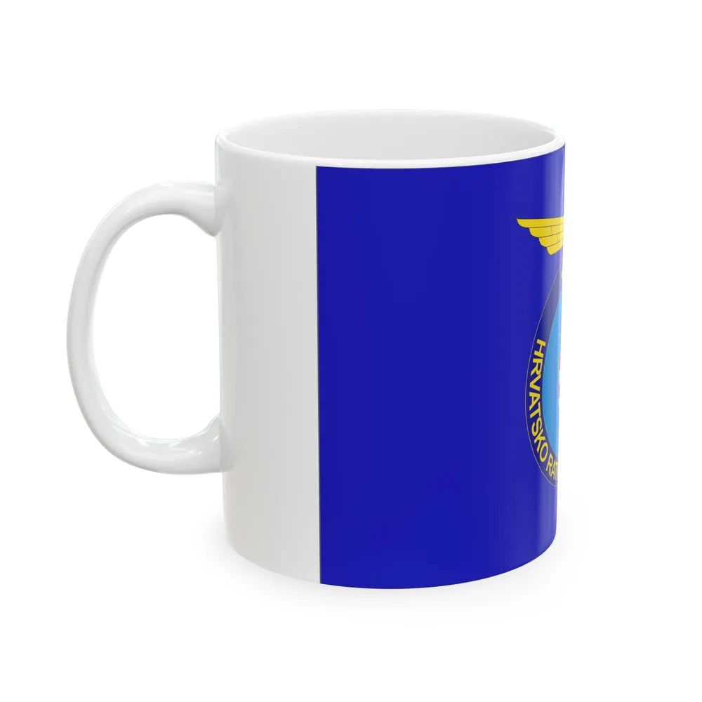 Flag of the Croatian Air Force (Croatia) White Coffee Mug - Go Mug Yourself