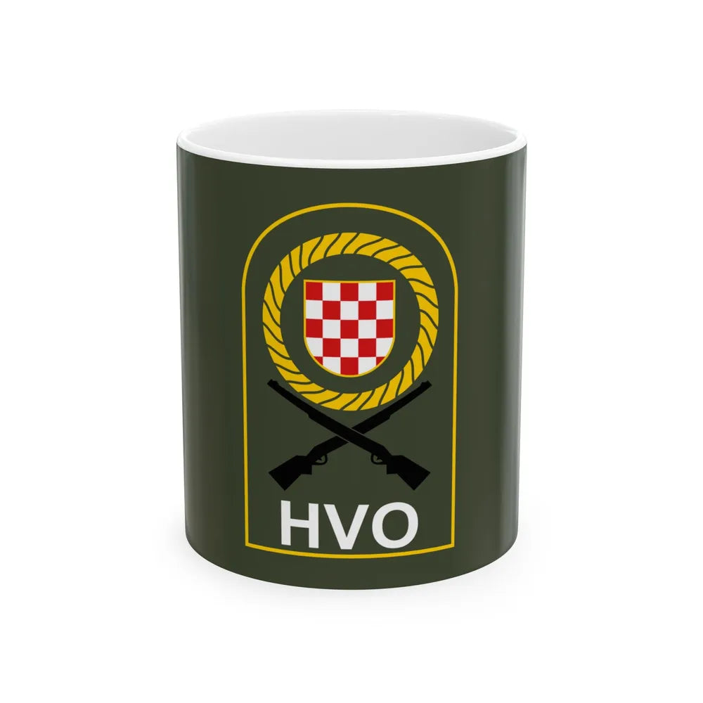 Flag of the Croatian Defence Council (Bosnia and Herzegovina) White Coffee Mug 11oz - Go Mug Yourself