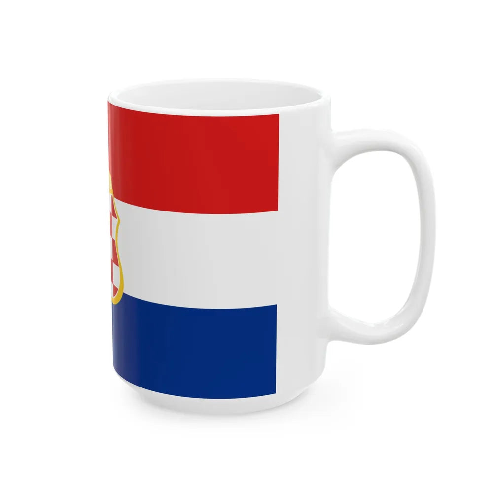 Flag of the Croatian Republic of Herzeg-Bosnia 3-5 (Bosnia and Herzegovina) White Coffee Mug - Go Mug Yourself