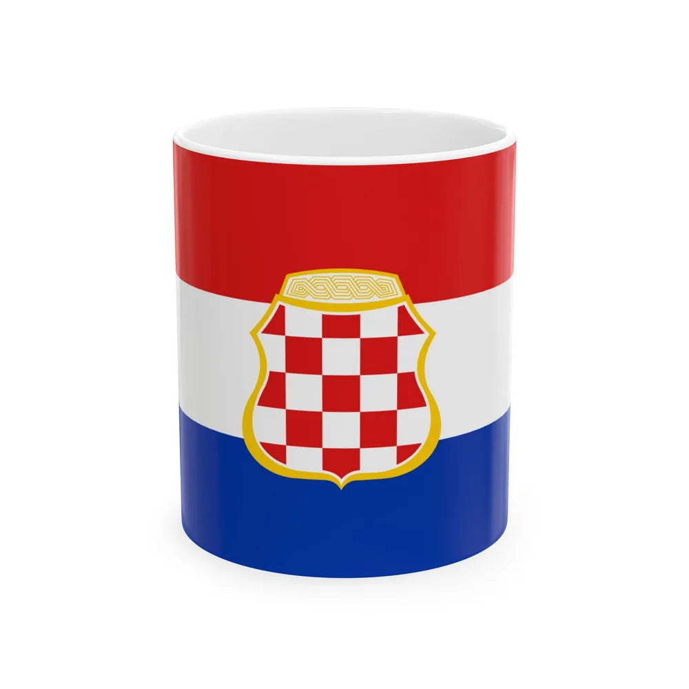 Flag of the Croatian Republic of Herzeg-Bosnia (Bosnia and Herzegovina) White Coffee Mug 11oz - Go Mug Yourself