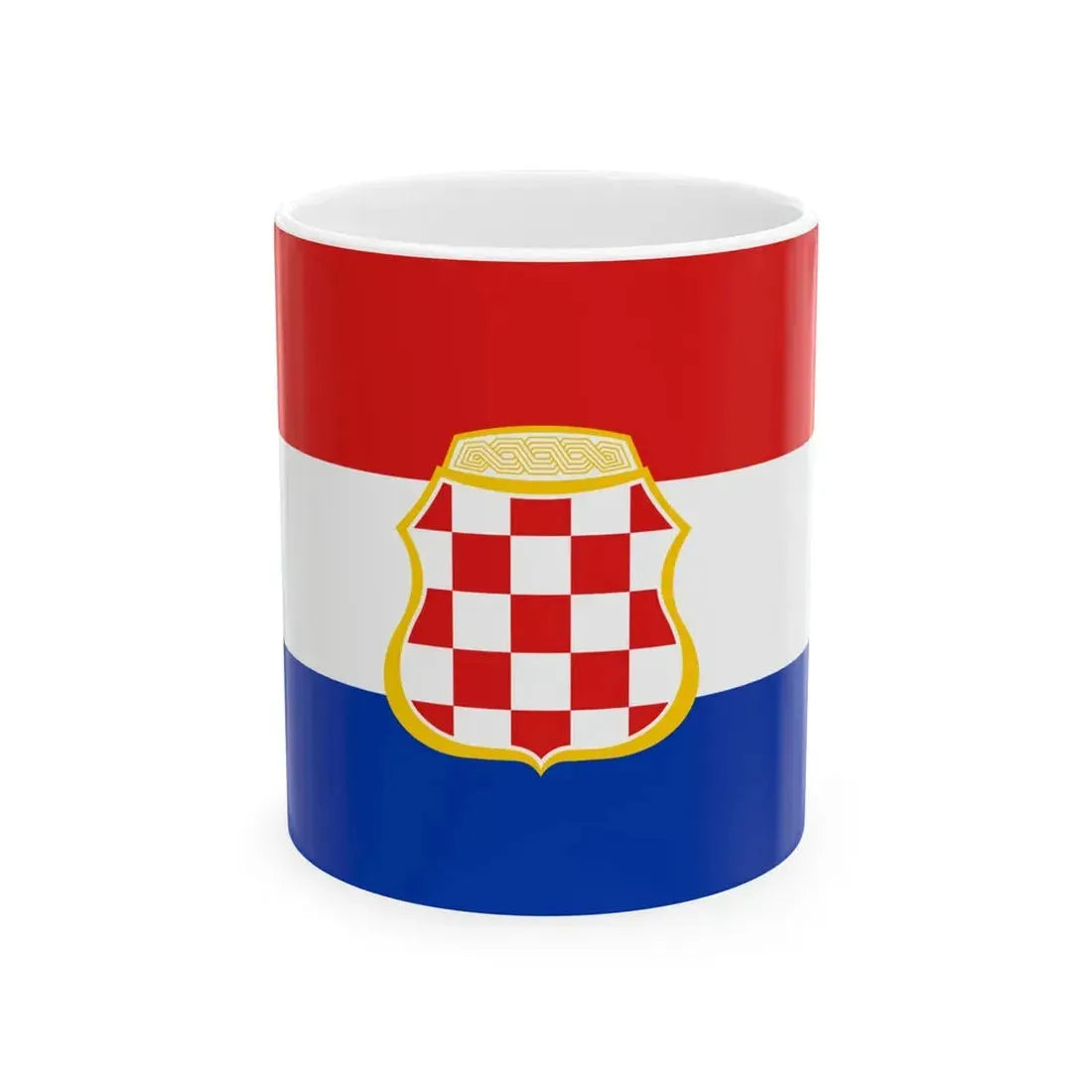 Flag of the Croatian Republic of Herzeg-Bosnia (Bosnia and Herzegovina) White Coffee Mug 11oz - Go Mug Yourself