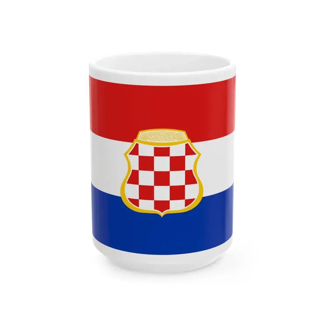 Flag of the Croatian Republic of Herzeg-Bosnia (Bosnia and Herzegovina) White Coffee Mug 15oz - Go Mug Yourself