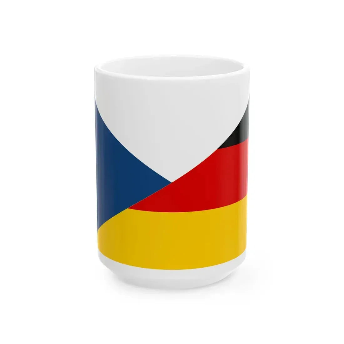 Flag of the Czech Republic and Germany (Czech Republic) White Coffee Mug 15oz - Go Mug Yourself