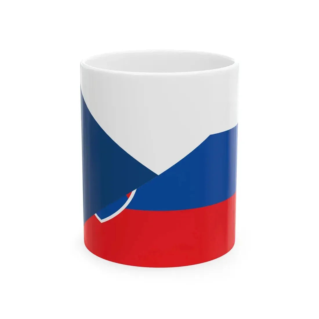 Flag of the Czech Republic and Slovakia (Czech Republic) White Coffee Mug 11oz - Go Mug Yourself