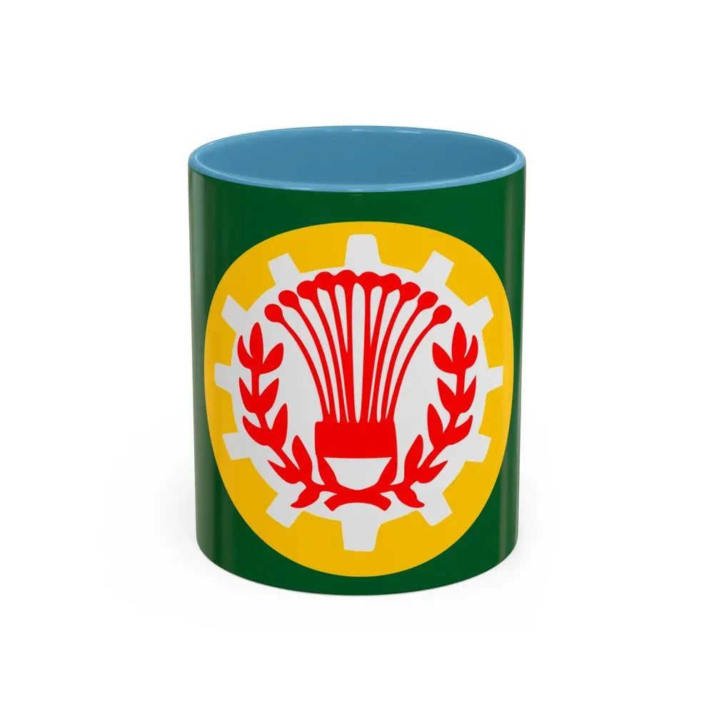 Flag of the Dakahlia Governorate Egypt - Accent Coffee Mug 11oz Light Blue - Go Mug Yourself