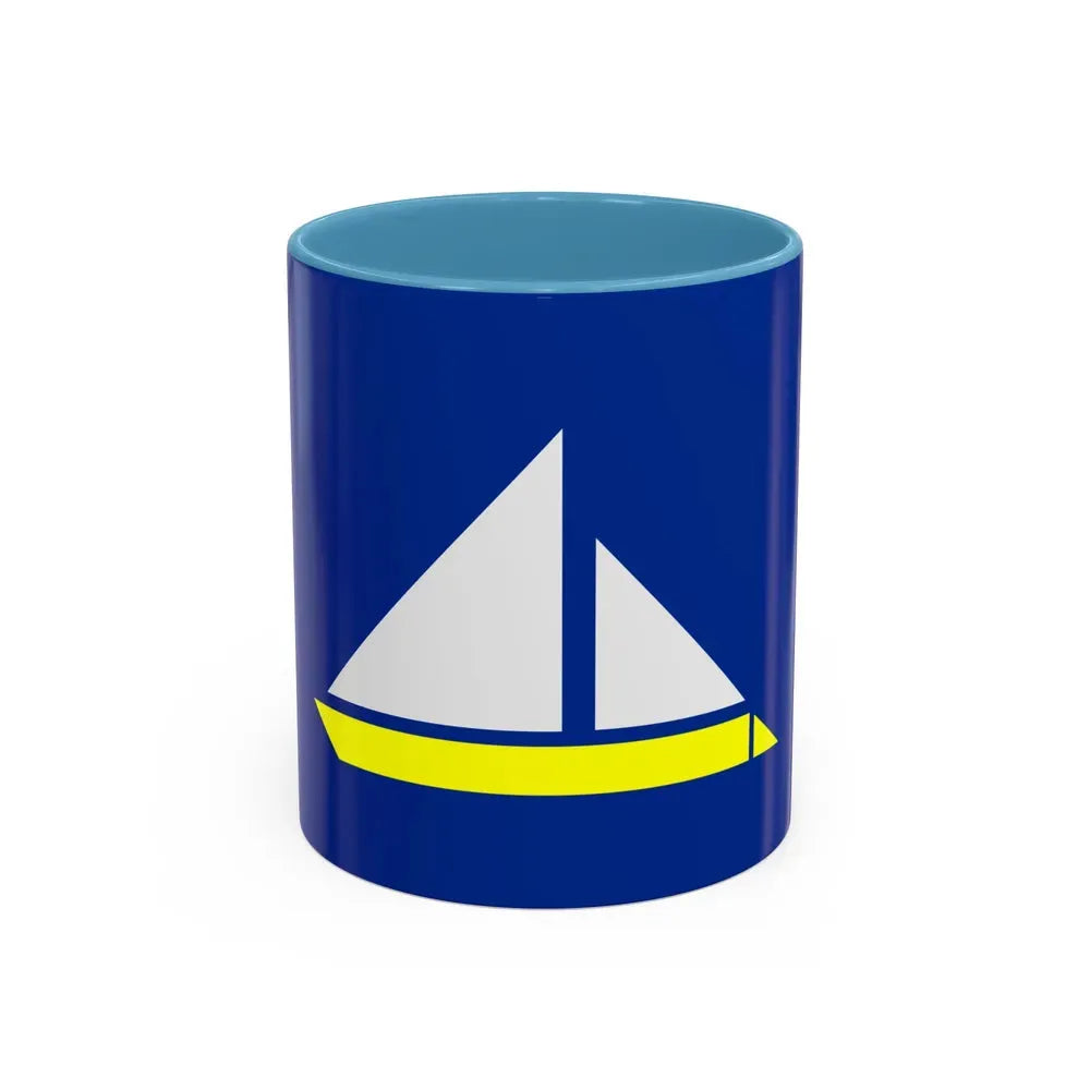 Flag of the Damietta Governorate Egypt - Accent Coffee Mug 11oz Light Blue - Go Mug Yourself