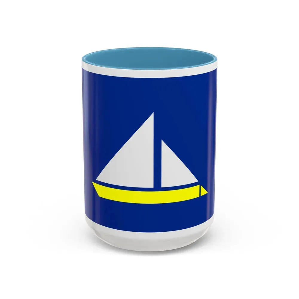 Flag of the Damietta Governorate Egypt - Accent Coffee Mug 15oz Light Blue - Go Mug Yourself