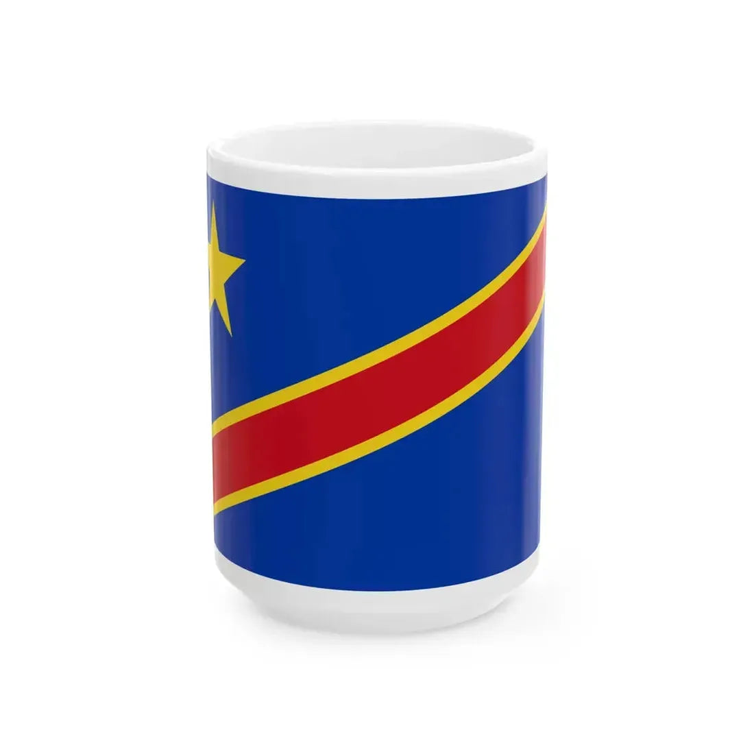 Flag of the Democratic Republic of the Congo 1966-1971 (Congo) White Coffee Mug 15oz - Go Mug Yourself