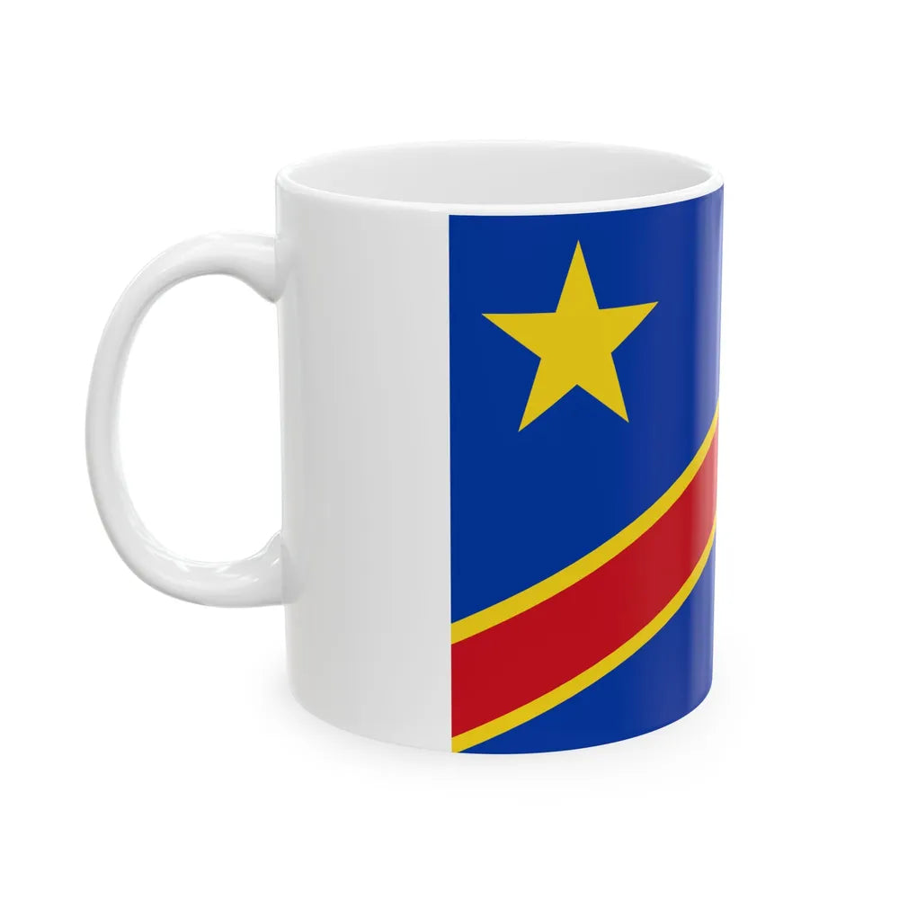 Flag of the Democratic Republic of the Congo 1966-1971 (Congo) White Coffee Mug - Go Mug Yourself