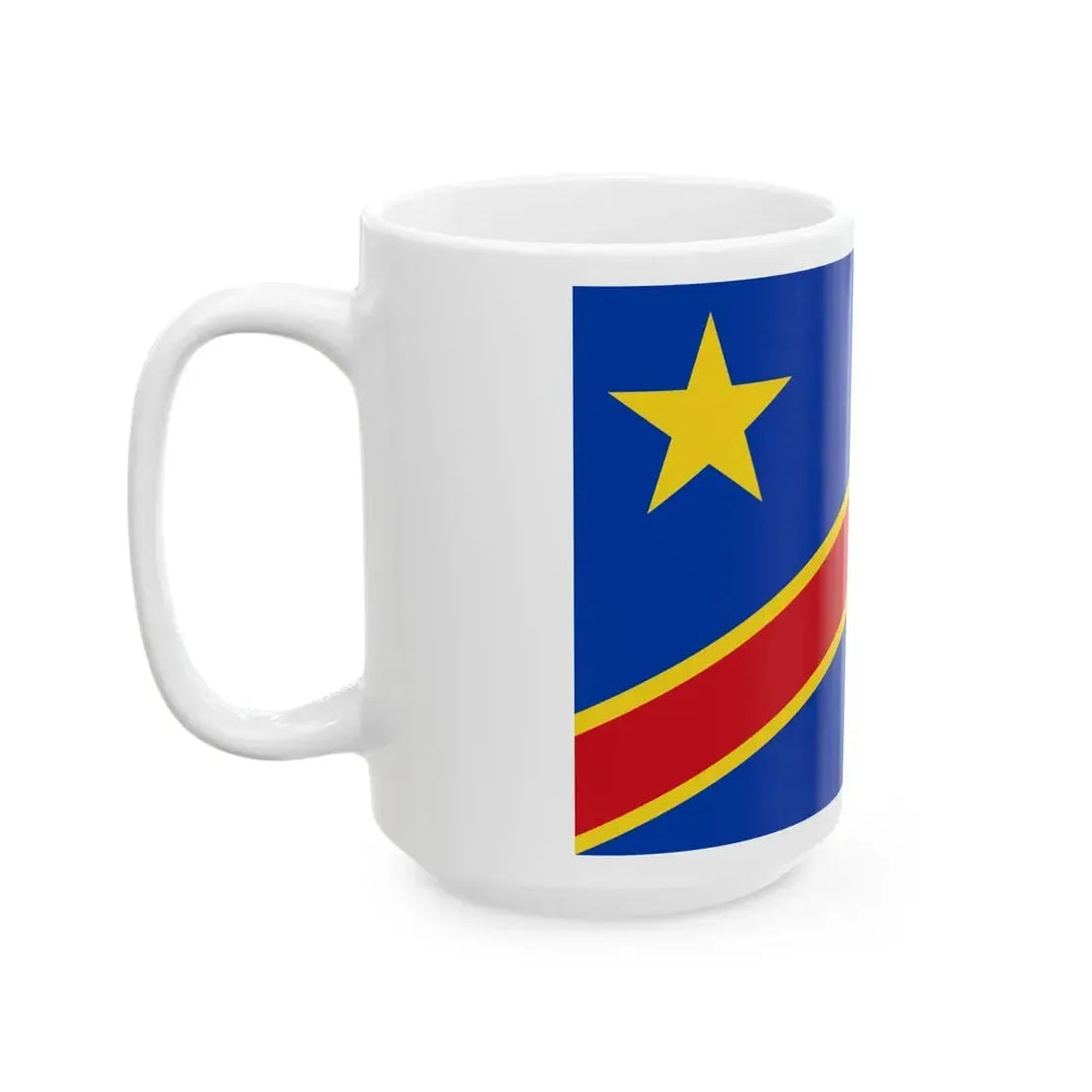 Flag of the Democratic Republic of the Congo 1966-1971 (Congo) White Coffee Mug - Go Mug Yourself