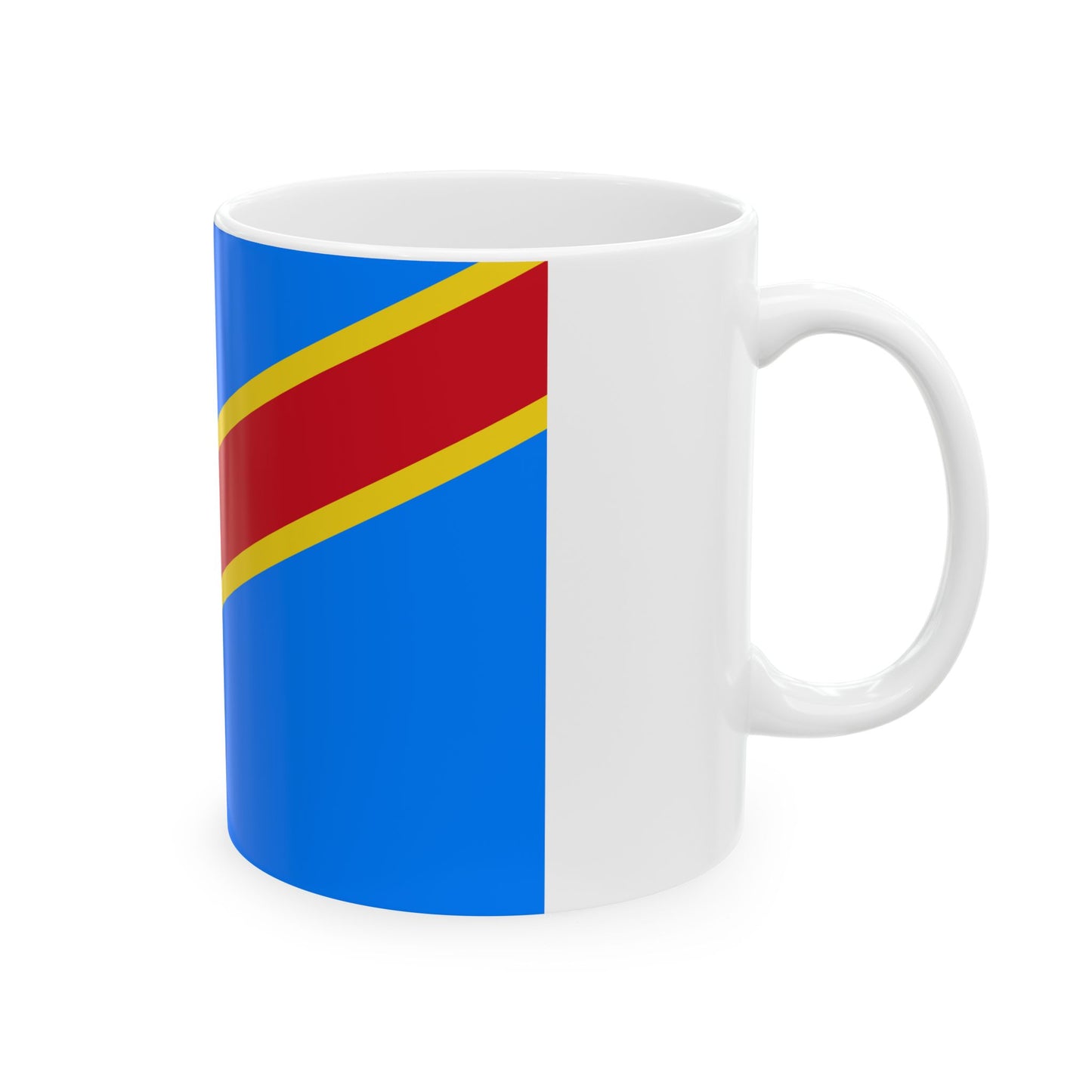 Flag of the Democratic Republic of the Congo 2-3 (Congo) White Coffee Mug-Go Mug Yourself