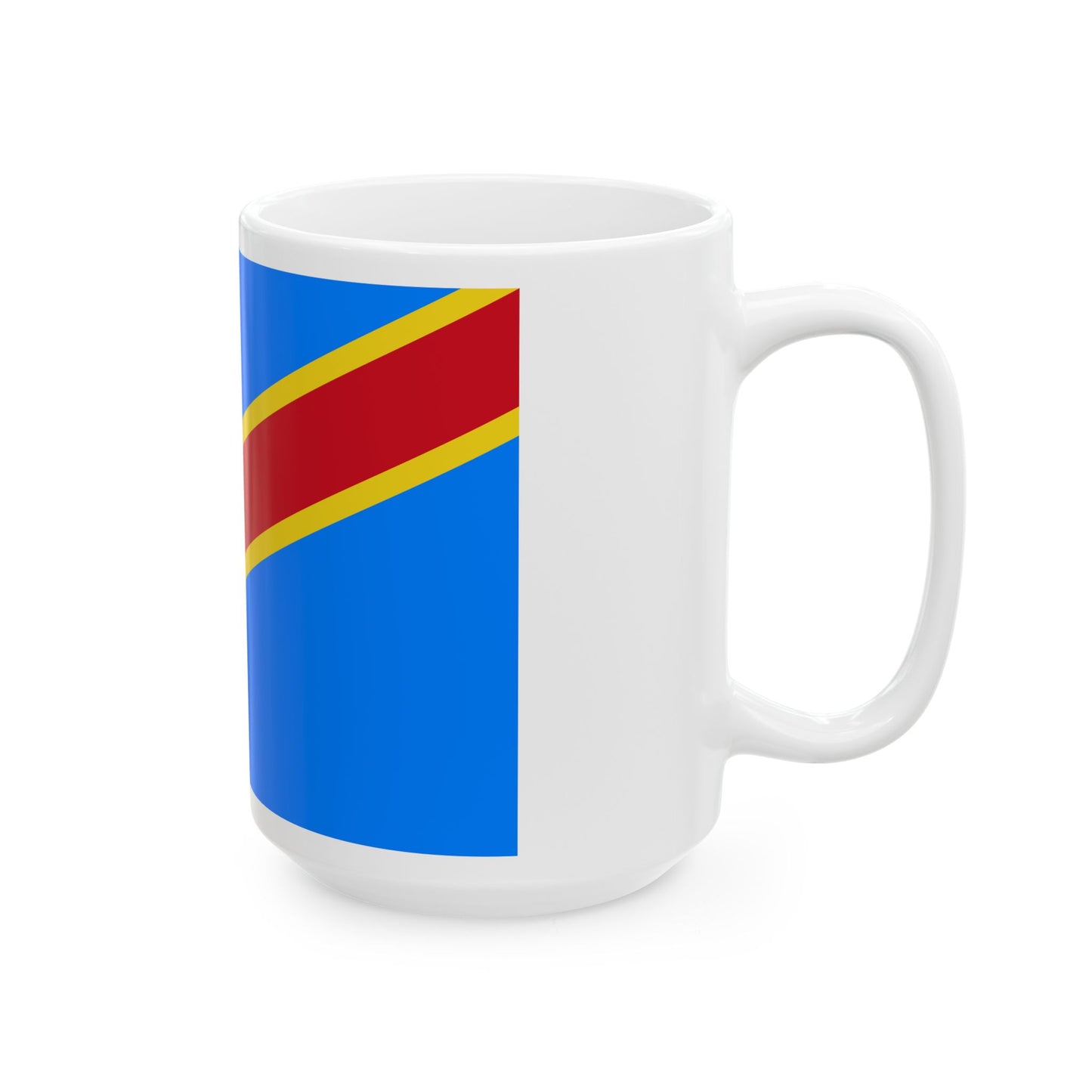 Flag of the Democratic Republic of the Congo 2-3 (Congo) White Coffee Mug-Go Mug Yourself