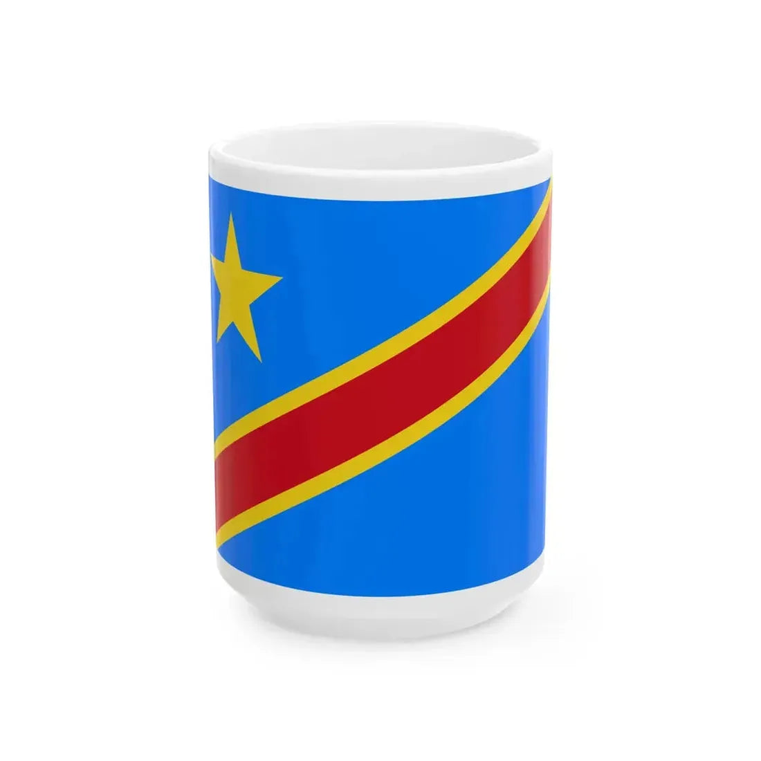 Flag of the Democratic Republic of the Congo (Congo) White Coffee Mug 15oz - Go Mug Yourself
