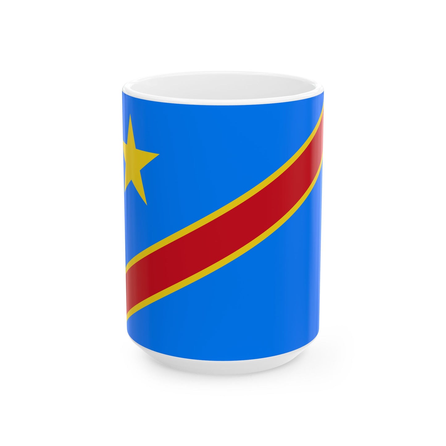 Flag of the Democratic Republic of the Congo type 2 (Congo) White Coffee Mug-15oz-Go Mug Yourself