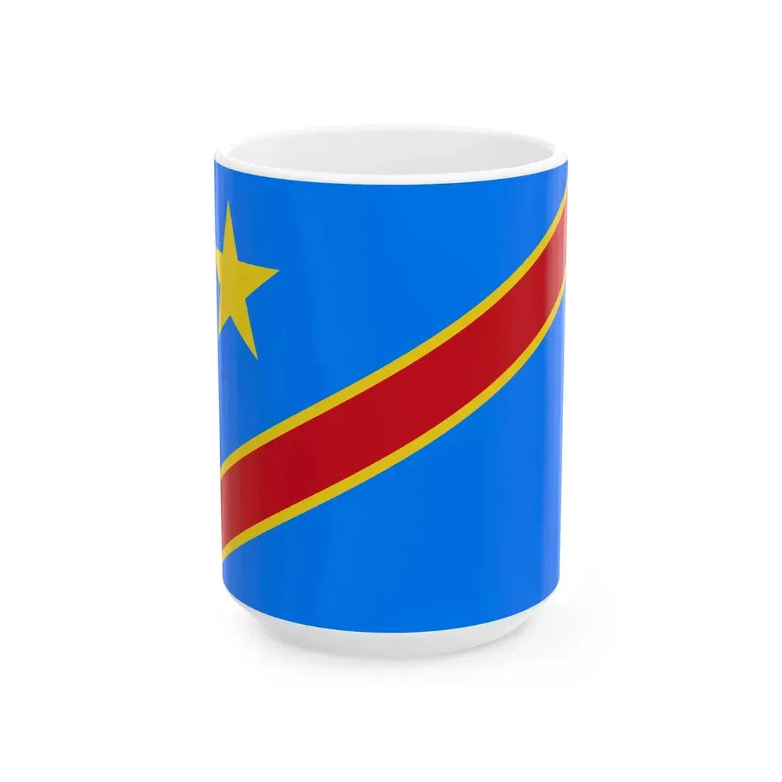 Flag of the Democratic Republic of the Congo type 2 (Congo) White Coffee Mug 15oz - Go Mug Yourself