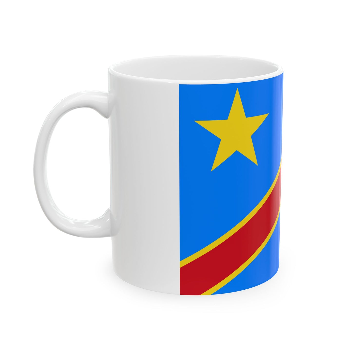 Flag of the Democratic Republic of the Congo type 2 (Congo) White Coffee Mug-Go Mug Yourself
