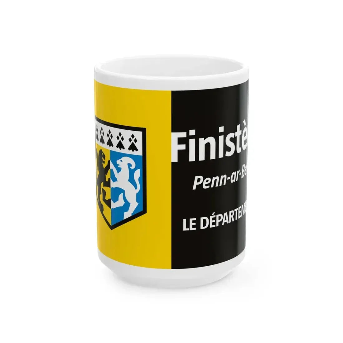 Flag of the Department of Finistere (France) White Coffee Mug 15oz - Go Mug Yourself