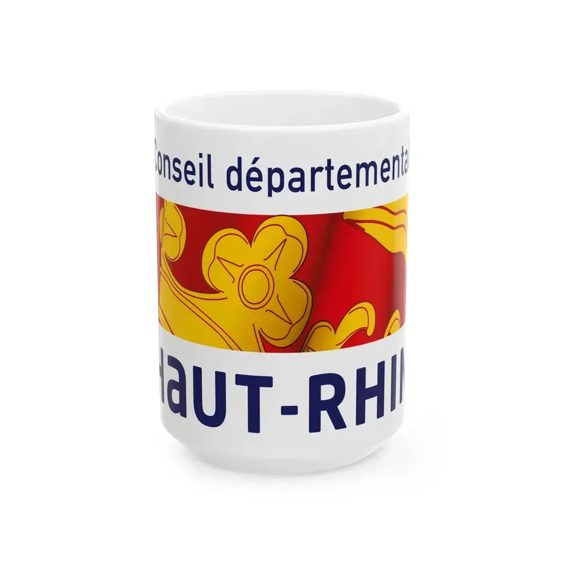 Flag of the Department of Haut-Rhin (France) White Coffee Mug 15oz - Go Mug Yourself
