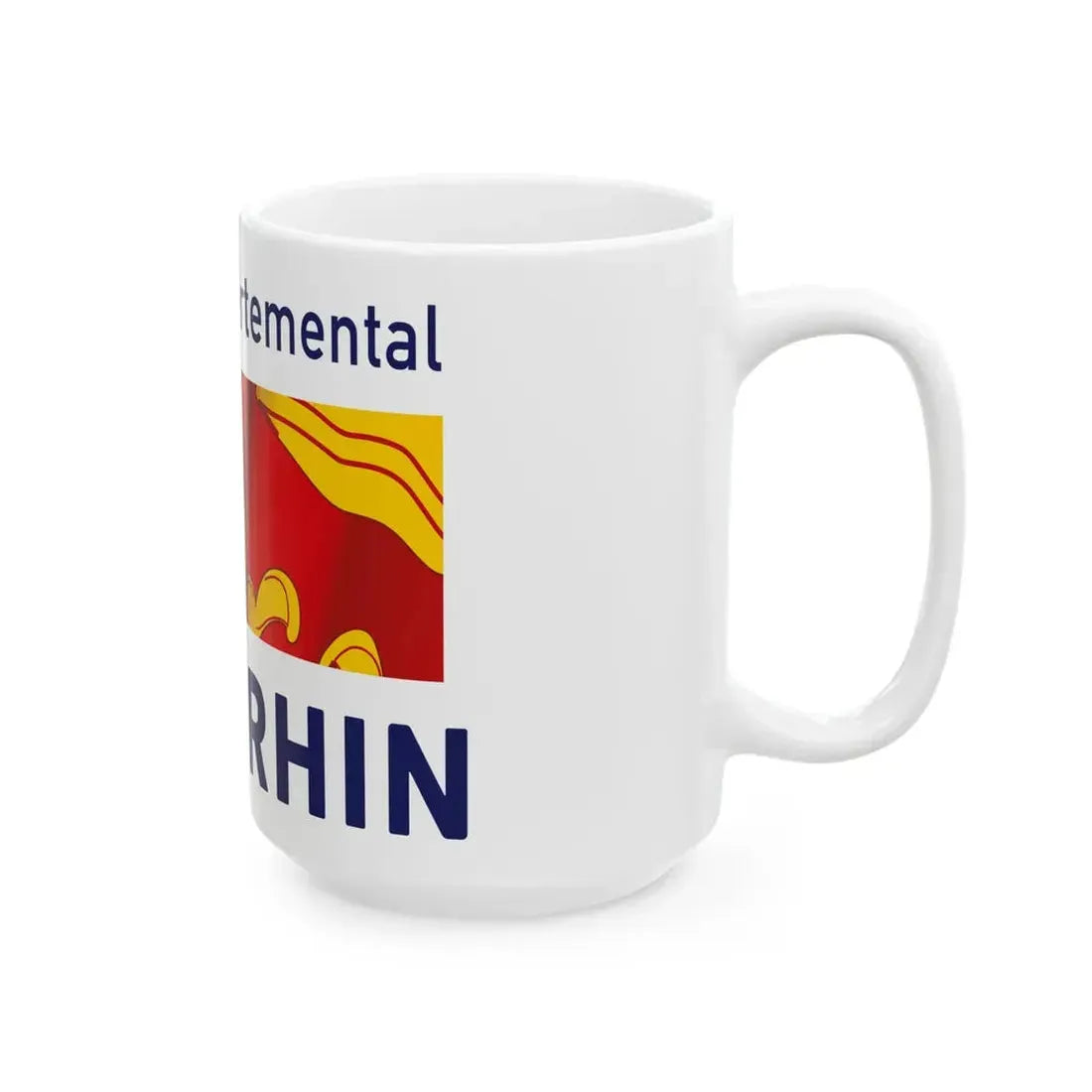 Flag of the Department of Haut-Rhin (France) White Coffee Mug - Go Mug Yourself