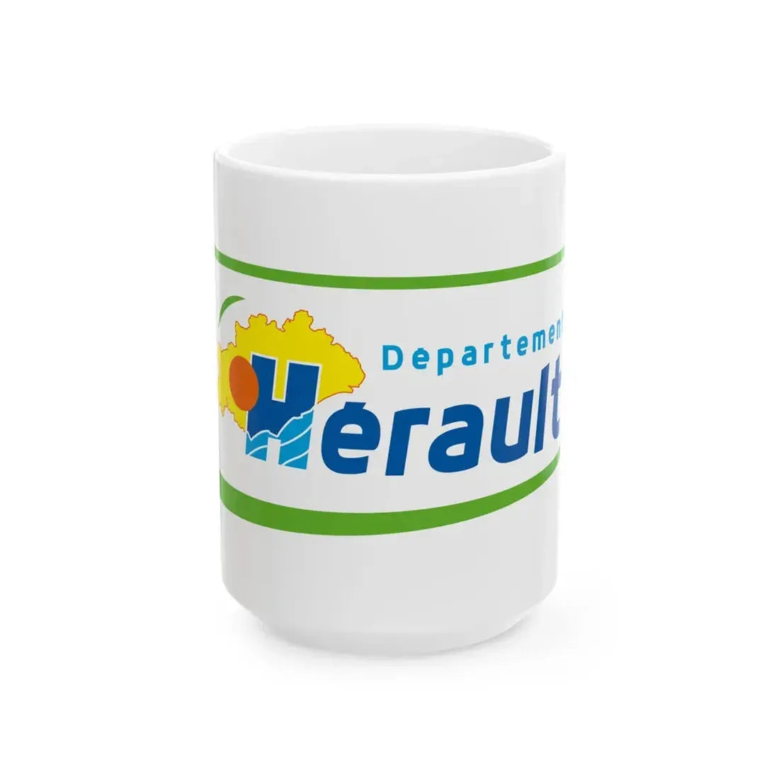 Flag of the Department of Herault (France) White Coffee Mug 15oz - Go Mug Yourself