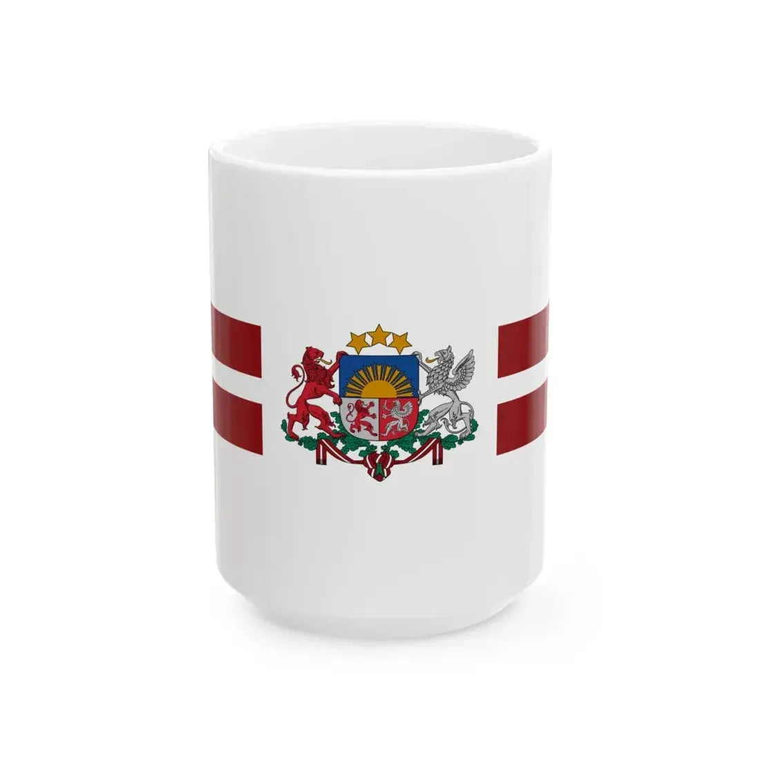 Flag of the Deputy Prime Minister of Latvia (Latvia) White Coffee Mug 15oz - Go Mug Yourself