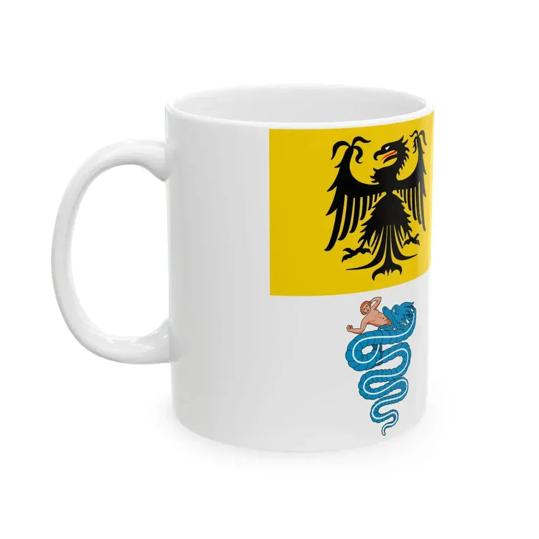Flag of the Duchy of Milan 1450 2-3 ratio (Italy) White Coffee Mug - Go Mug Yourself