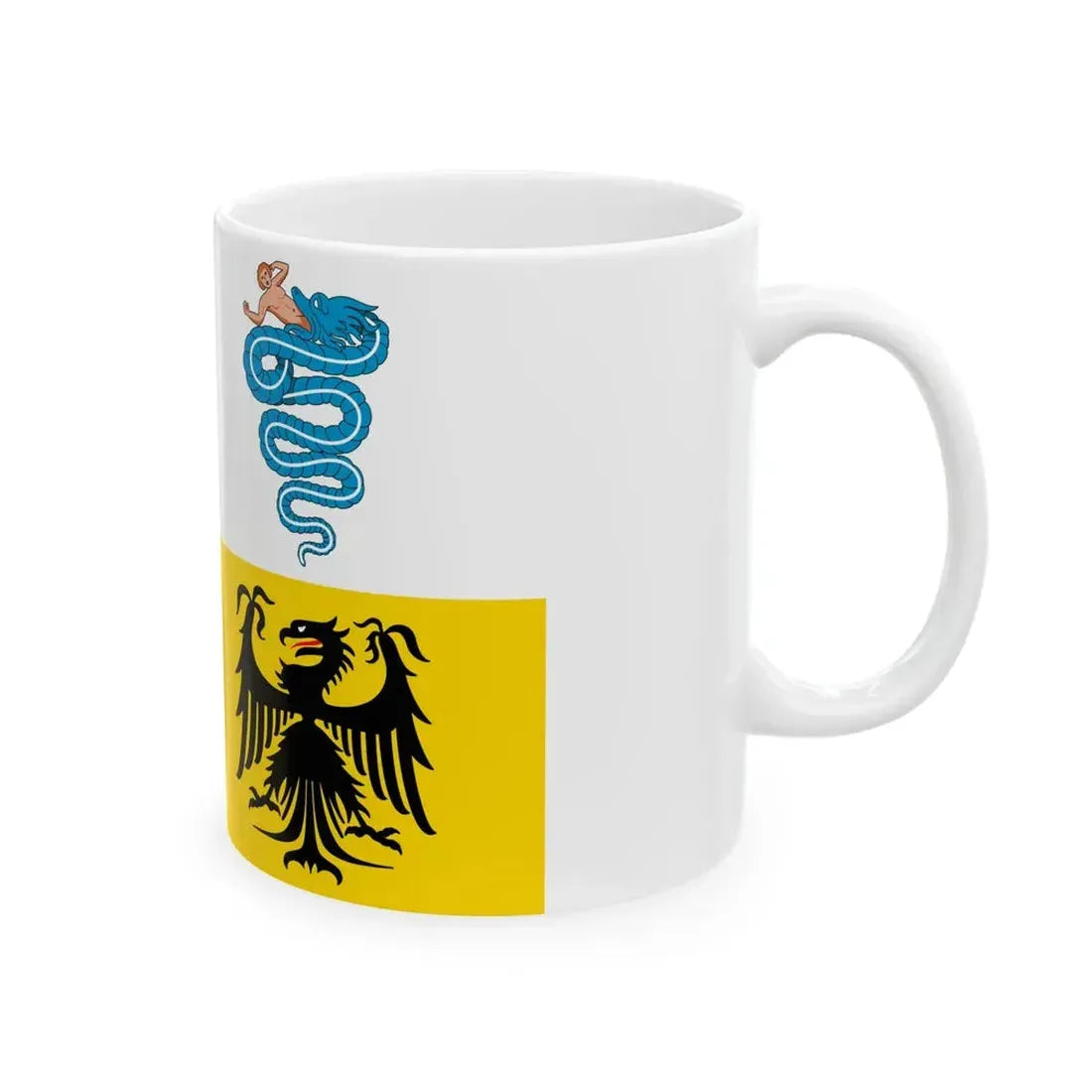Flag of the Duchy of Milan 1450 2-3 ratio (Italy) White Coffee Mug - Go Mug Yourself