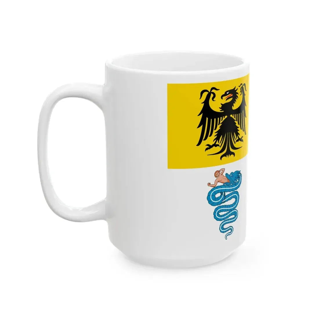 Flag of the Duchy of Milan 1450 2-3 ratio (Italy) White Coffee Mug - Go Mug Yourself