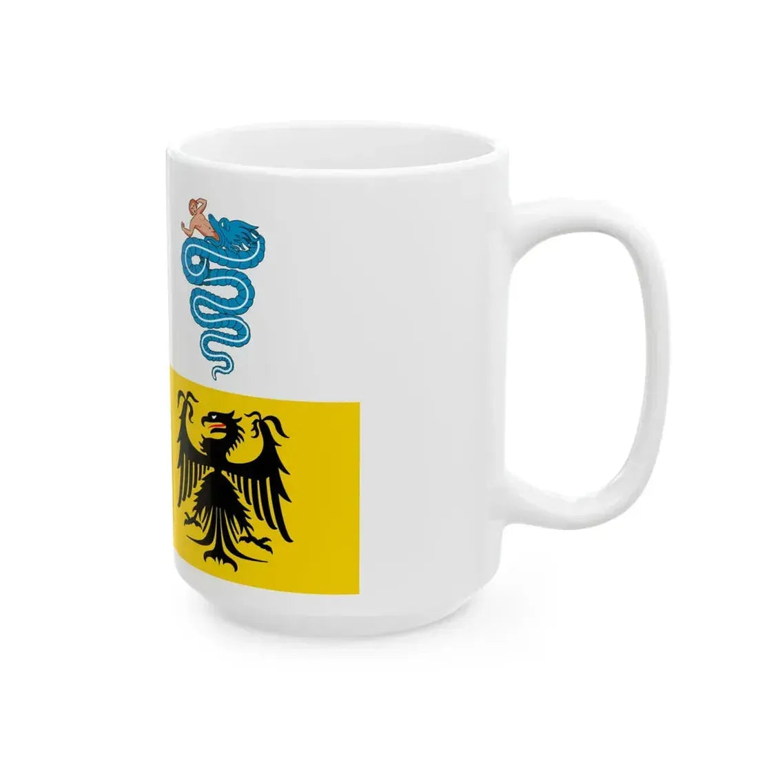 Flag of the Duchy of Milan 1450 2-3 ratio (Italy) White Coffee Mug - Go Mug Yourself