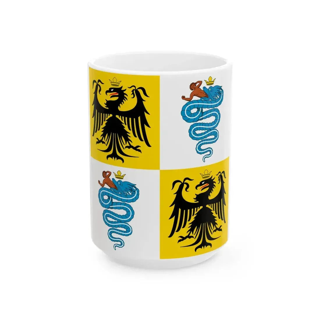 Flag of the Duchy of Milan 1450 (Italy) White Coffee Mug 15oz - Go Mug Yourself