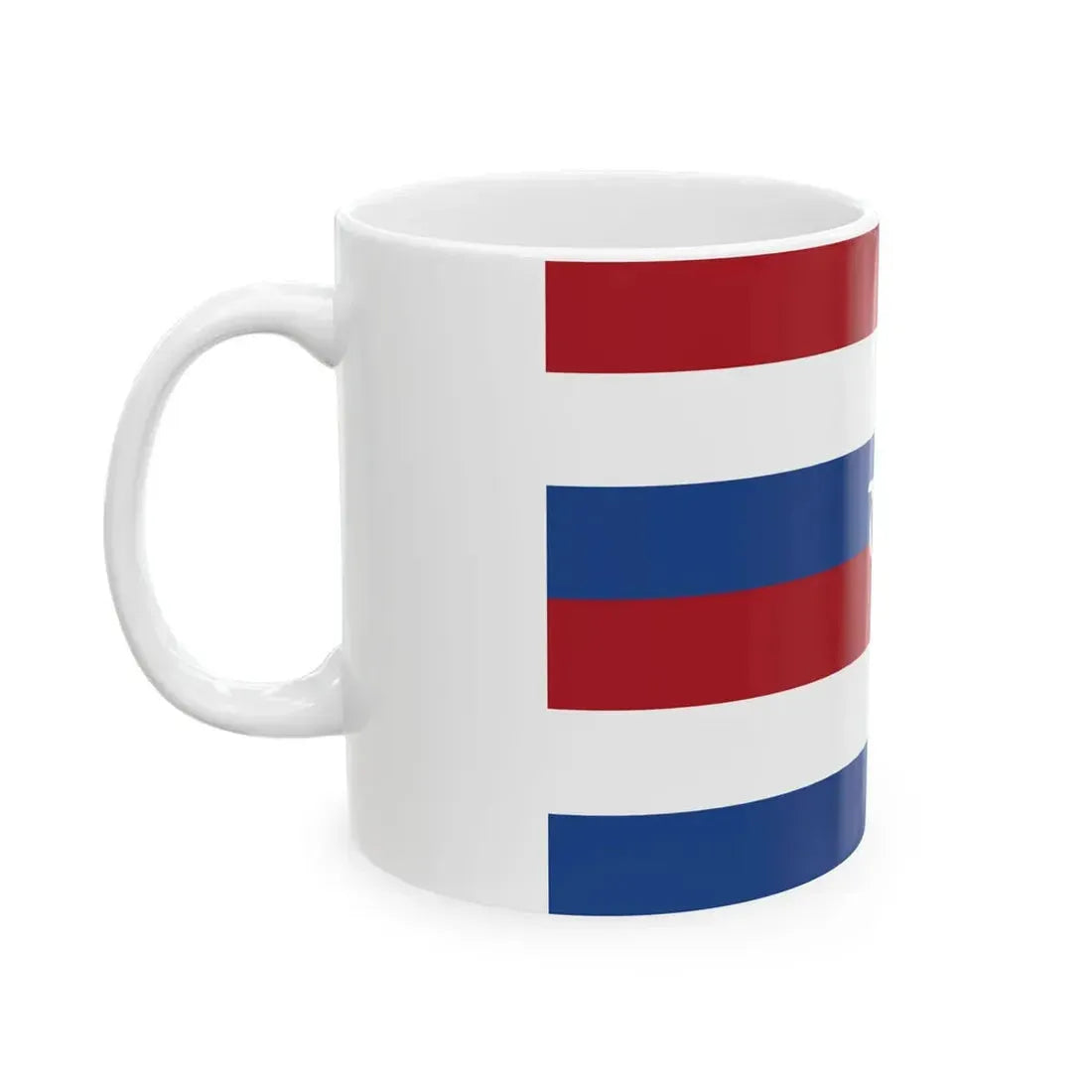 Flag of the Dutch East India Company Amsterdam Chamber - dubbele Statenvlag (Netherlands) White Coffee Mug - Go Mug Yourself