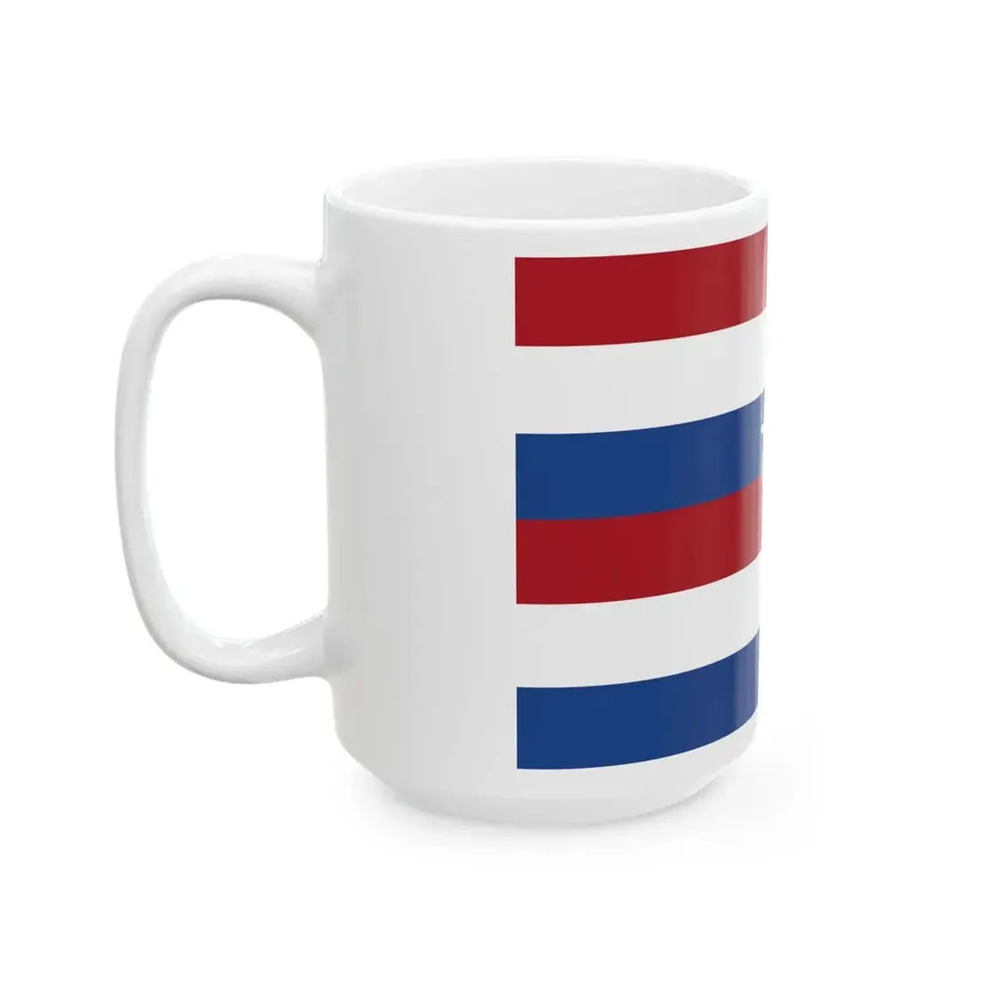 Flag of the Dutch East India Company Amsterdam Chamber - dubbele Statenvlag (Netherlands) White Coffee Mug - Go Mug Yourself