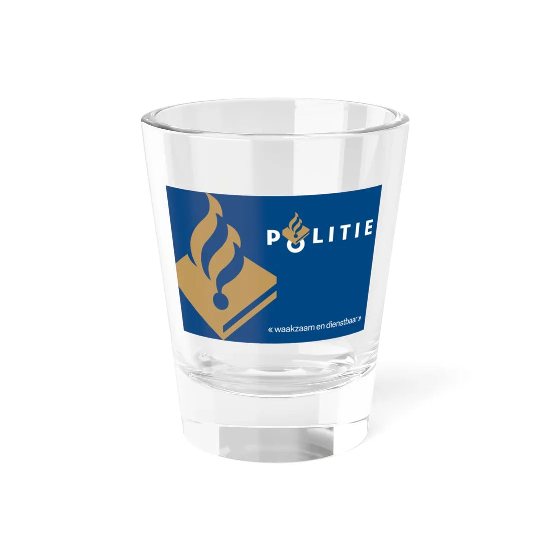 Flag of the Dutch National Police (Netherlands) Shot Glass 1.5oz 1.5oz - Go Mug Yourself